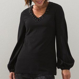 Chico's Embellished Ponte Tunic. size 3